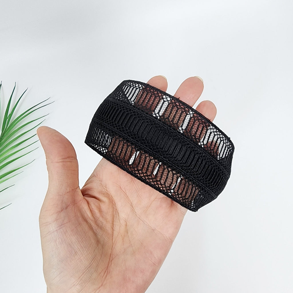 Handmade Kelly Diagonal Embroidery Lace Fabric Wide Headband (2.5 Inch) / Simple Hair Turban / Hair Bandana for Woman