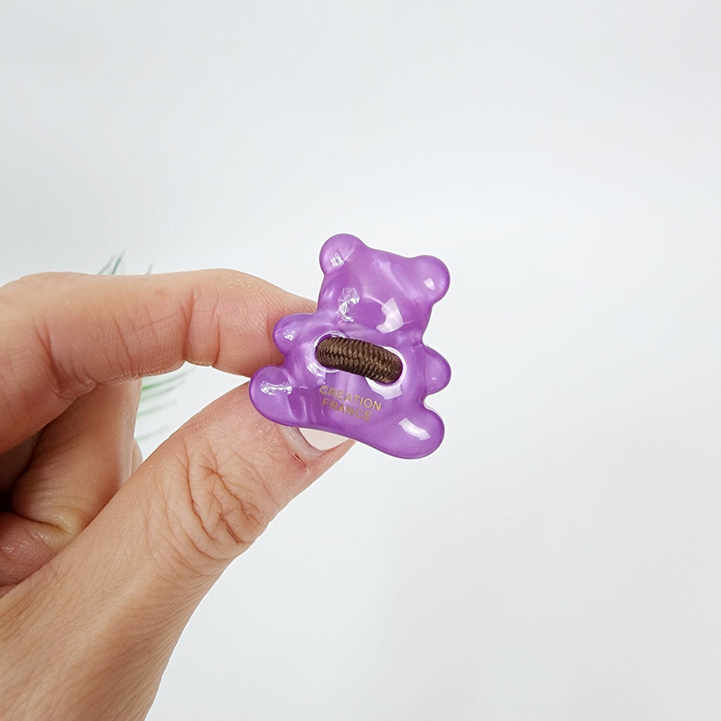 Velvet Aurora Convex Bear Stitch Elastic Hair Tie (1.1 Inch) / Simple Cute Ponytail Holder / Hair Accessory for Woman / French Hair Tie