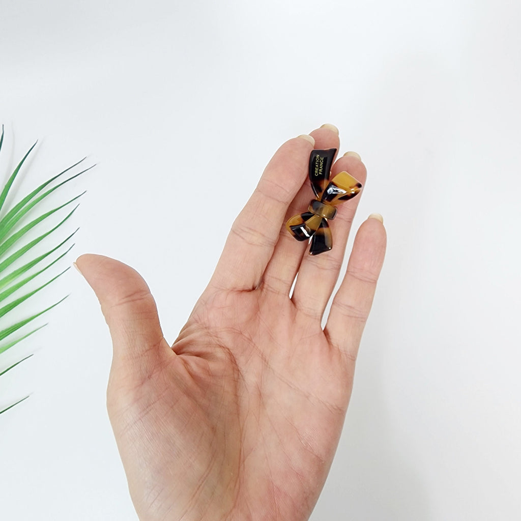 Pure Color Extra Mini Double Ribbon Hair Claw Clip (1.8 Inch) / Alligator Hair Clip for Woman / French Barrette for Girls