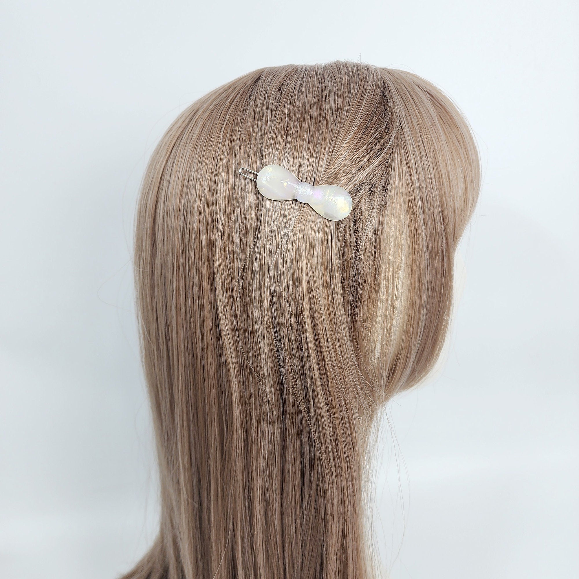 Round Convex Ribbon Snap Clip Bobby Pin (1.9 Inch) / Vintage French Hair Pin / Hair Accessory for Woman / Bow Barrette for Thin Hair