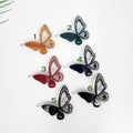 Pure Color Cubic Stone Butterfly Manual Snap Clip Bobby Pin (2.2 Inch) / Vintage French Hair Pin / Bow Barrette for Thin Hair