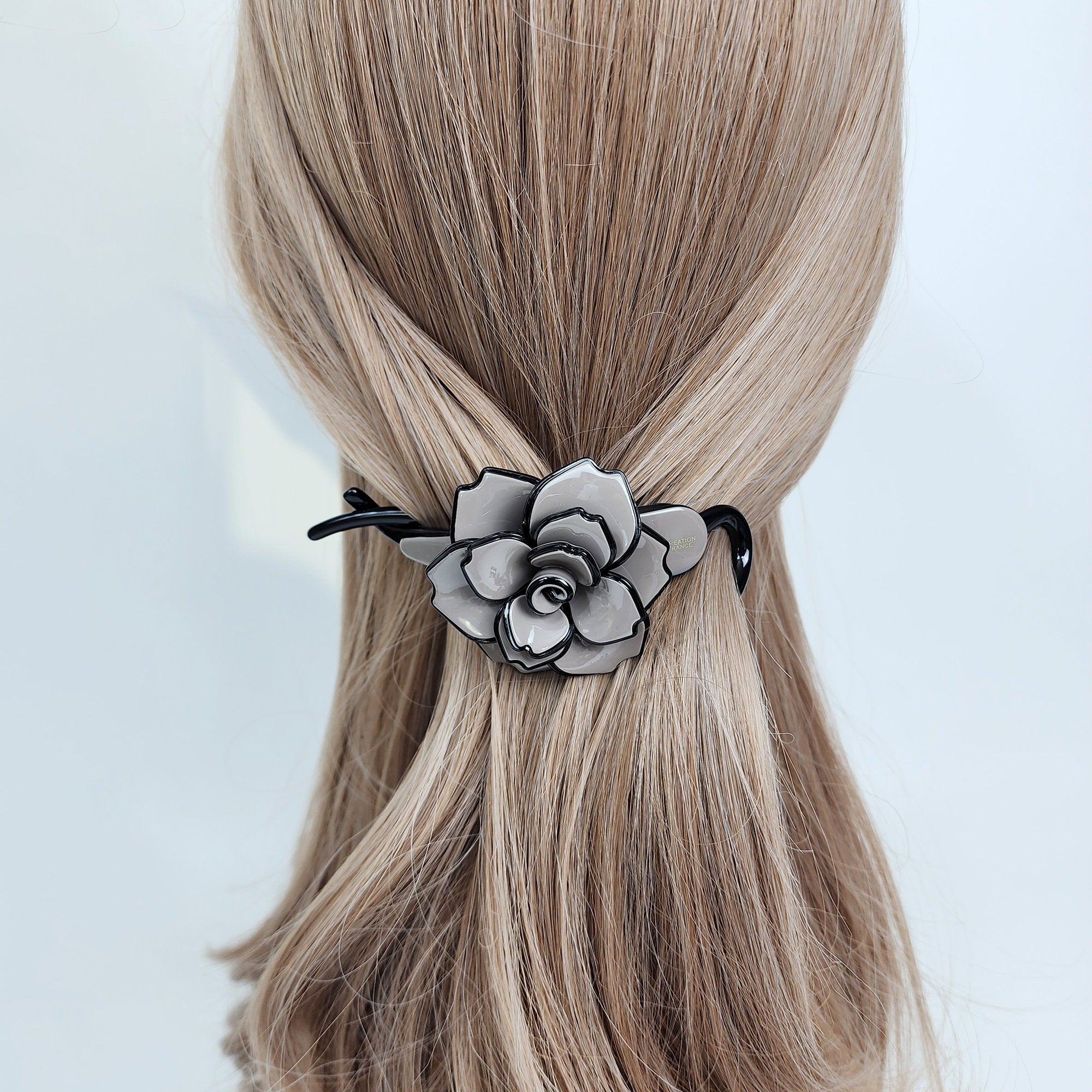 Pastel Color Clara Flower Banana Clip (4.3 Inch) / Tortoise Marble Hair Comb Barrette / Clincher Comb Hair Accessory / French Hair Pin