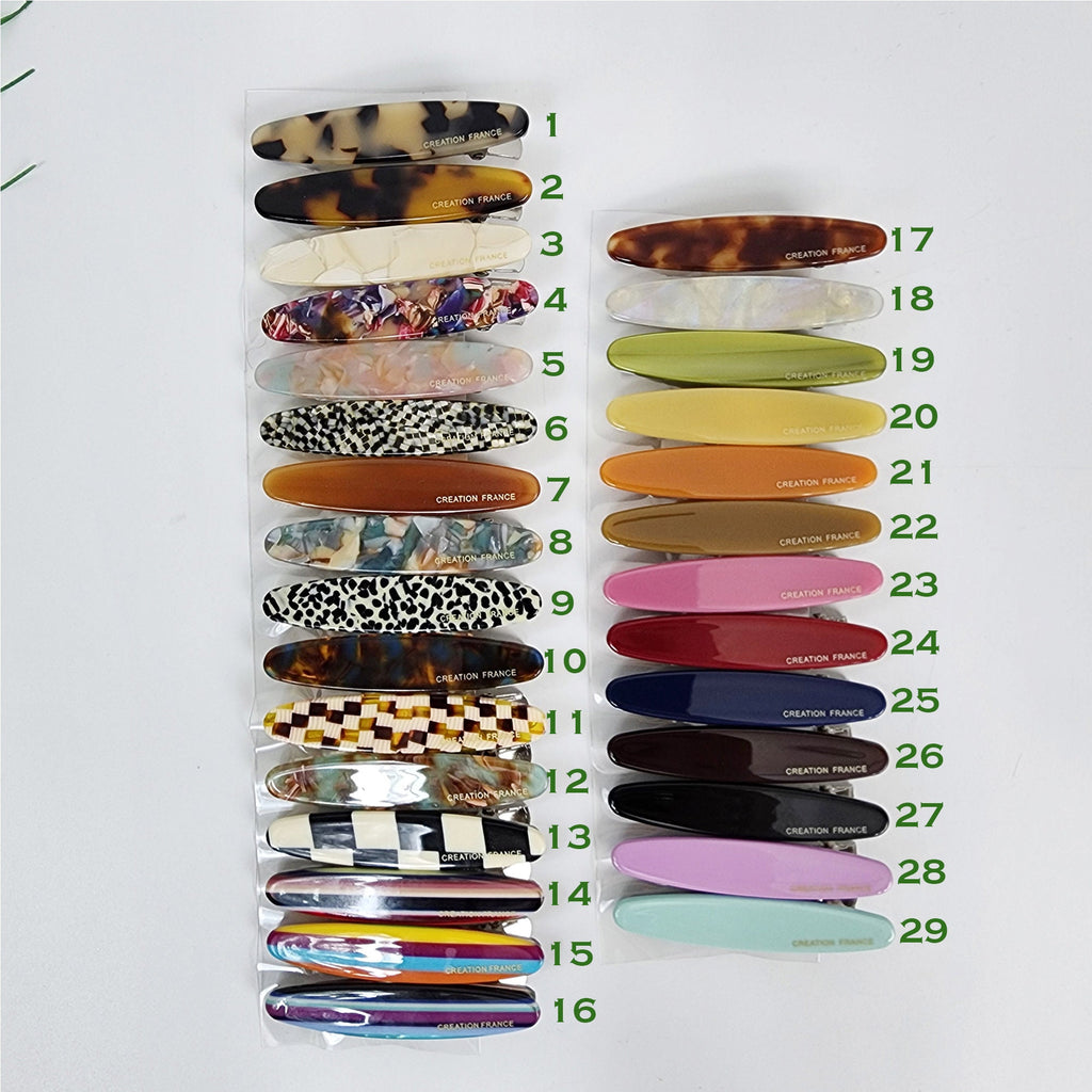 Demi Slim Oval Side Clip Hair Claw (2.5 Inch) / Alligator Hair Clip for Woman / French Barrette for Girls