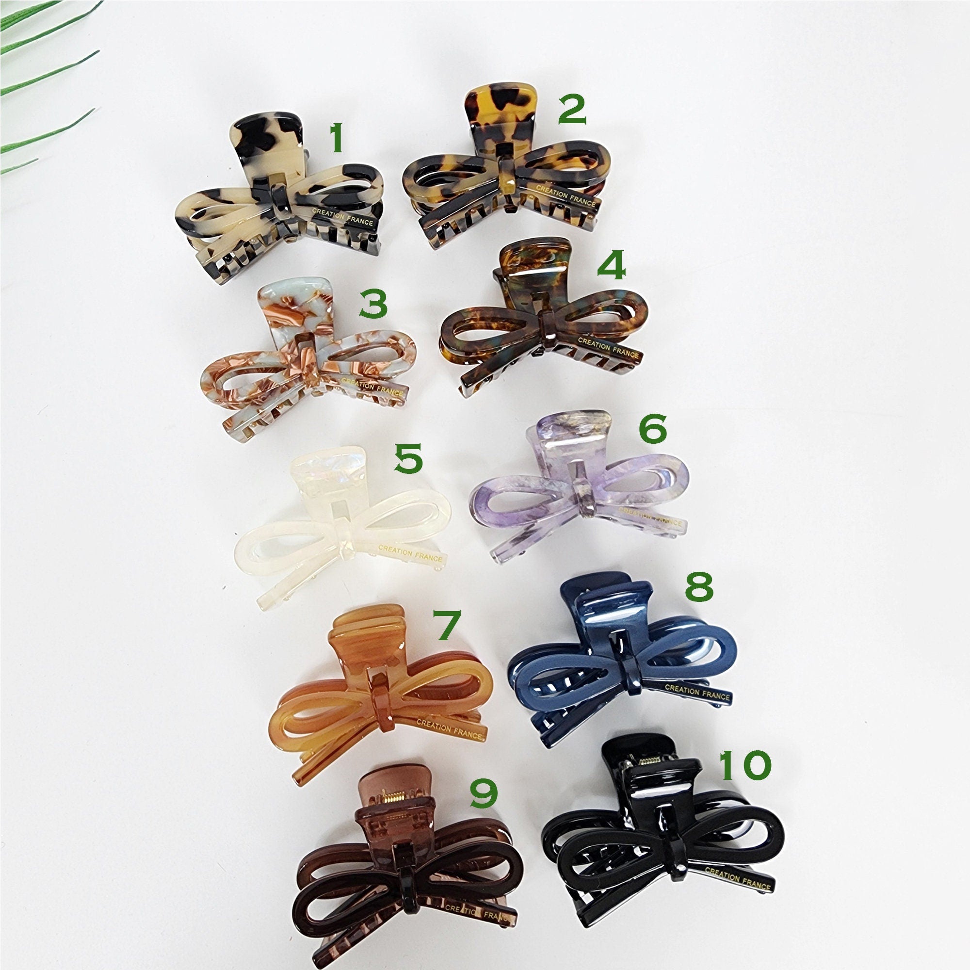 Leopard Gift Ribbon Small Point Half-Tie Hair Clip (2.4 Inch) / Cute Tortoise Shell French Hair Pin / Small Hair Clips