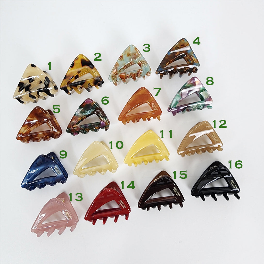 Pure Triangle Fashion Small Point Hair Clip (1.6 Inch) / Cute Tortoise Shell French Hair Pin / Small Hair Clips