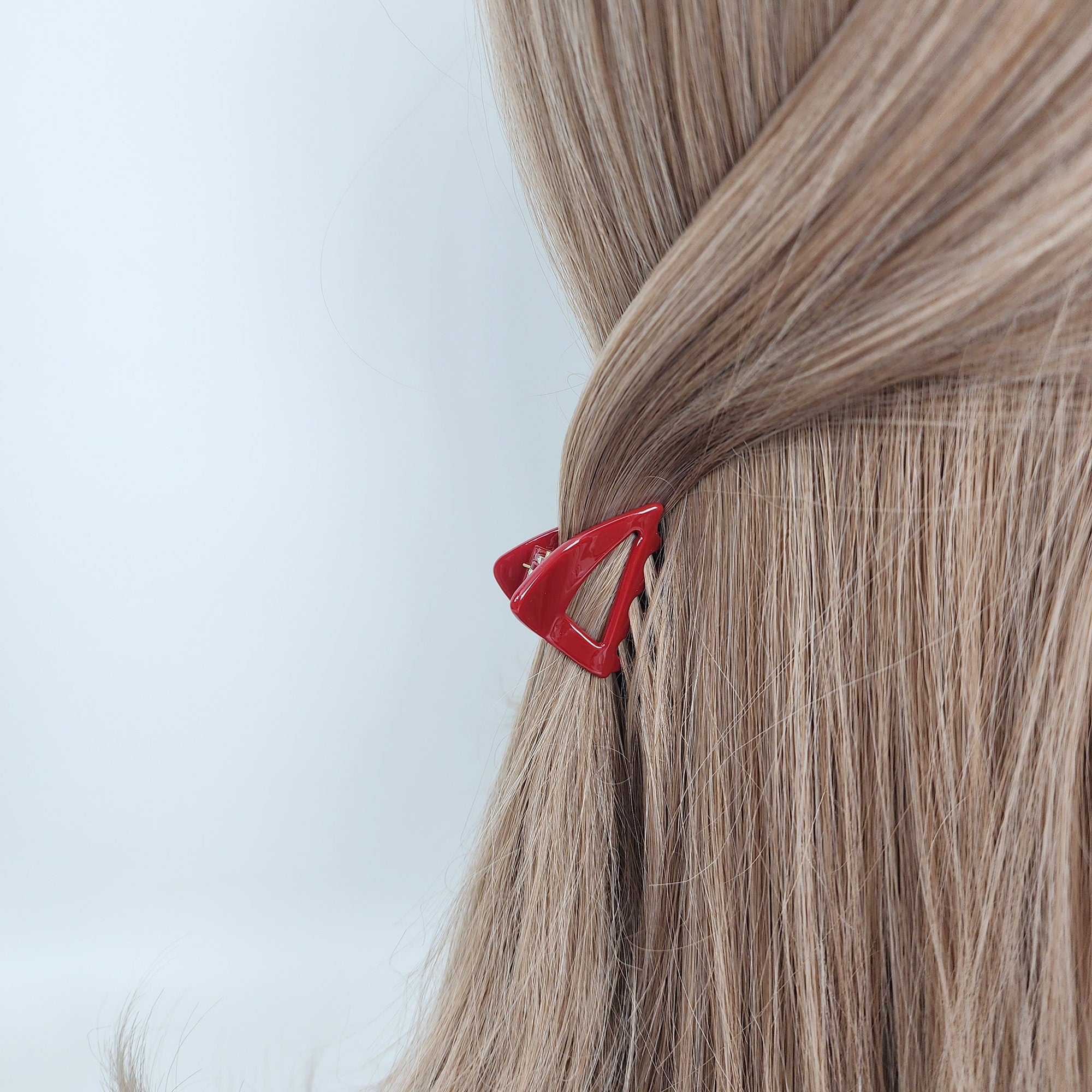 Pure Triangle Fashion Small Point Hair Clip (1.6 Inch) / Cute Tortoise Shell French Hair Pin / Small Hair Clips
