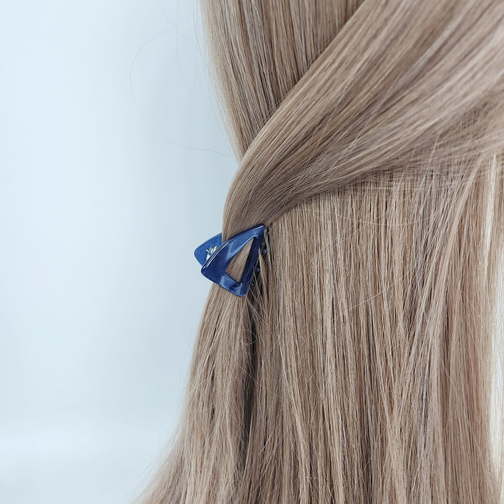 Pure Triangle Fashion Small Point Hair Clip (1.6 Inch) / Cute Tortoise Shell French Hair Pin / Small Hair Clips