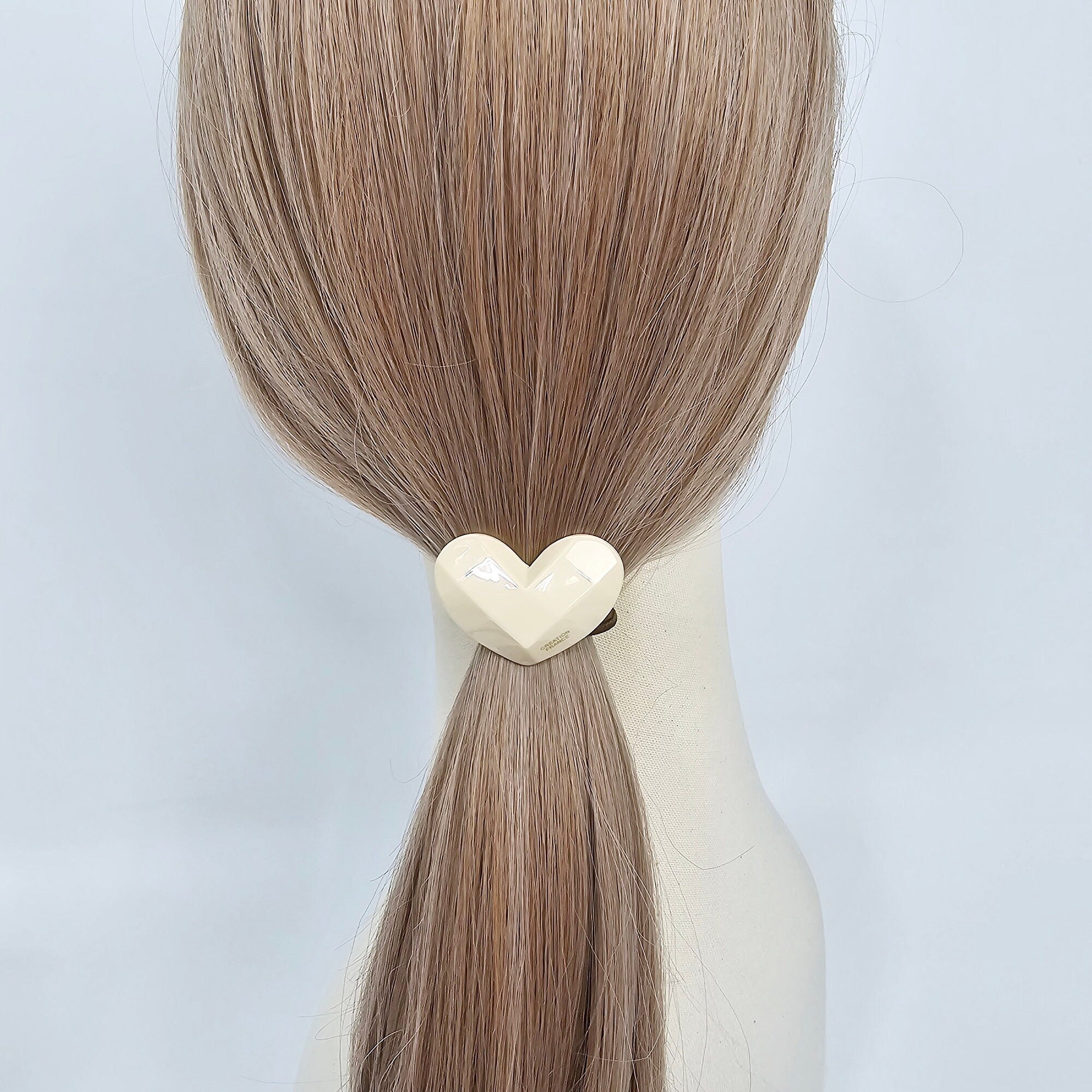 Cutting Heart Ponytail Hair Tie (1.7 Inch) / Simple Cute Ponytail Holder / Hair Accessory for Woman / French Hair Tie