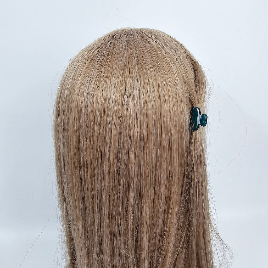 Luxurious Ultra Mini Round Square Point Hair Claw Clip (1.0 Inch) / Cute Tortoise Shell French Hair Pin / Small Hair Clips
