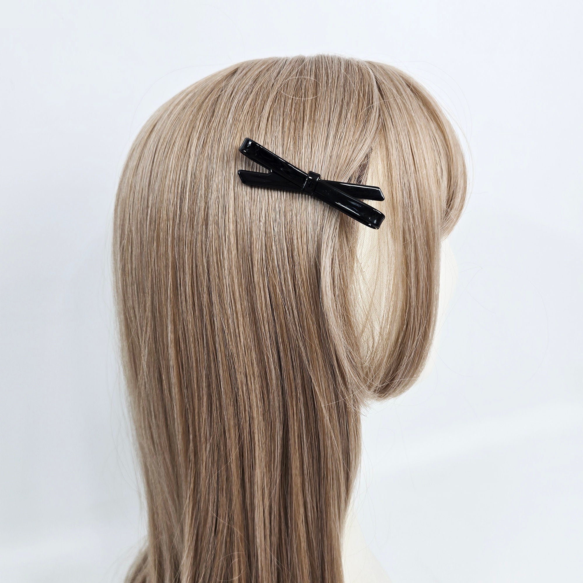 Luxurious Simple Ribbon Side Clip Hair Claw Clip (2.9 Inch) / Vivid Color French Pin / Alligator Hair Clip for Woman