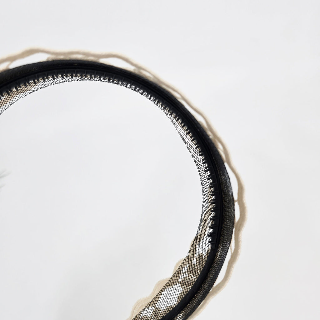 Handmade Sunflower Embroidery Lace Fabric Wide Headband (2.0 Inch) / Hair Accessories for Woman