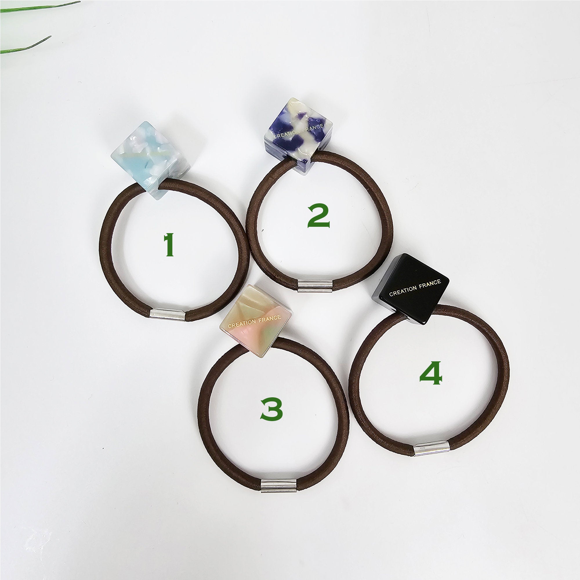 New Color Simple Cube Square Ponytail Hair Tie (0.7 Inch) / Simple Cute Ponytail Holder / Hair Accessory for Woman / French Hair Tie