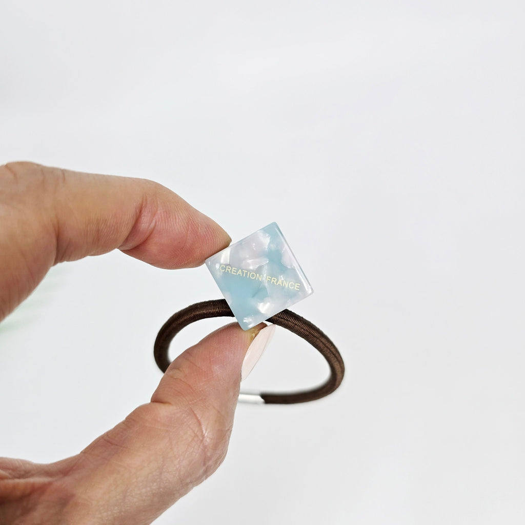 New Color Simple Cube Square Ponytail Hair Tie (0.7 Inch) / Simple Cute Ponytail Holder / Hair Accessory for Woman / French Hair Tie