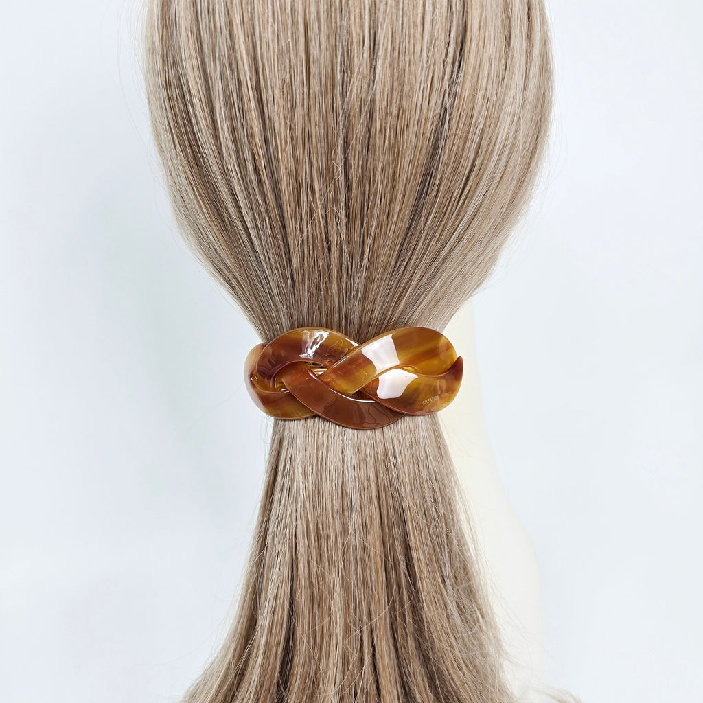 Triple Twist Curve Half-Tie Full-Tie Bobby Pin (3.5 Inch) / Tortoise Shell French Hair Pin / Hair Accessory for Woman / Automatic Hair Clip