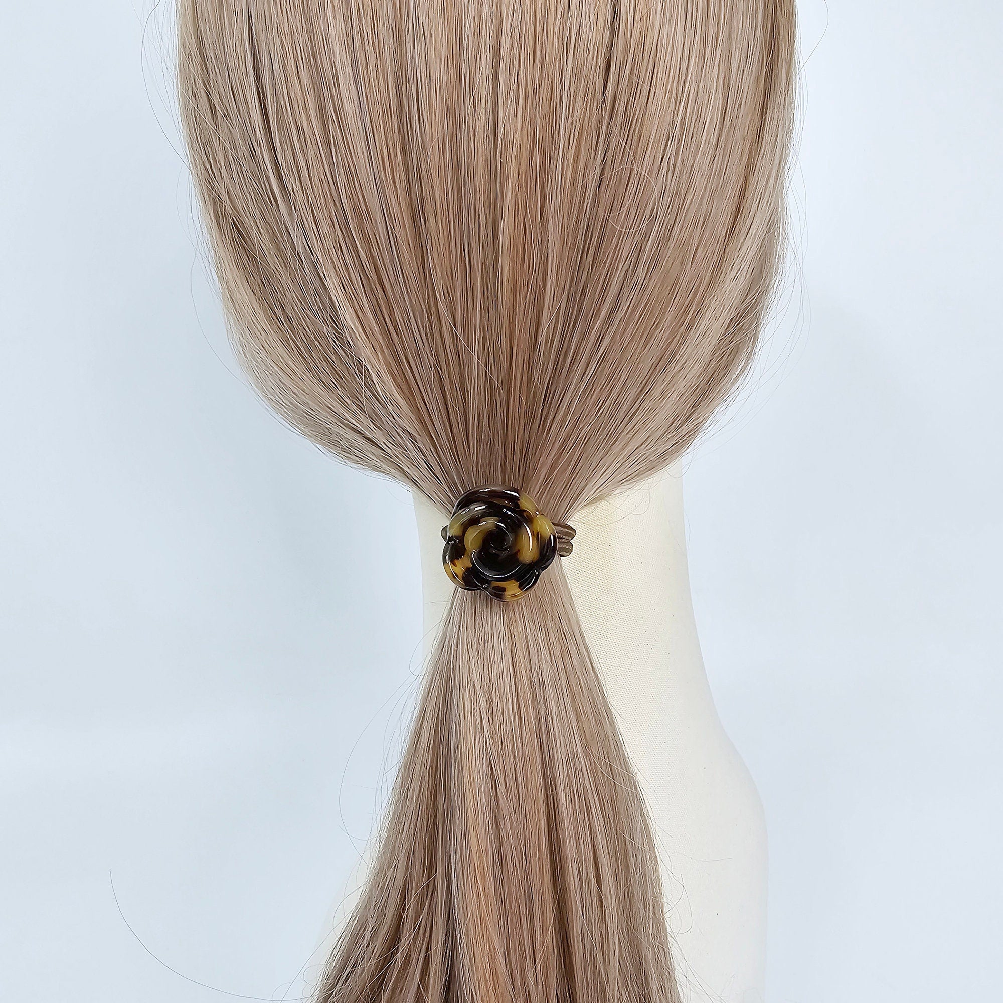 Leopard Blooming Rose Ponytail Hair Tie / Simple Cute Ponytail Holder / Hair Accessory for Woman / French Hair Tie