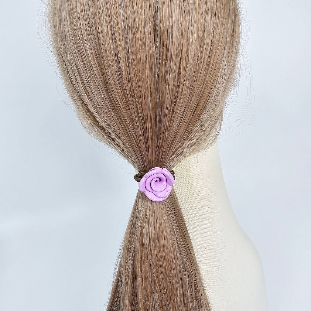 Leopard Blooming Rose Ponytail Hair Tie / Simple Cute Ponytail Holder / Hair Accessory for Woman / French Hair Tie