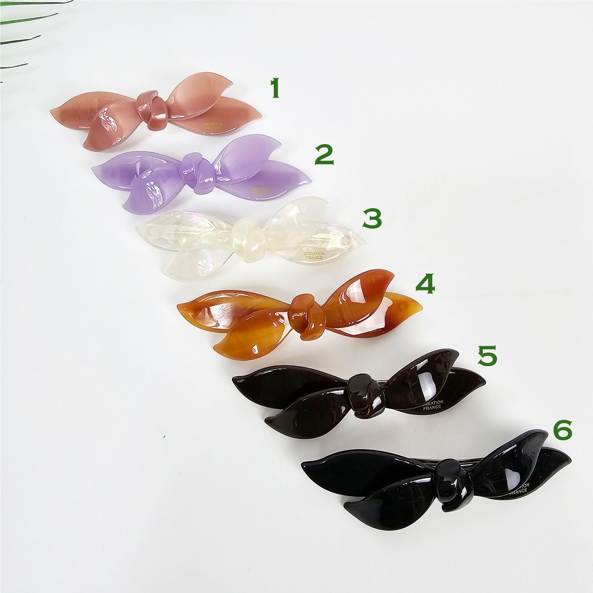 Pure Color Double Wave Ribbon Side Hair Bobby Pin (3.7 Inch) / Tortoise Shell French Hair Pin / Automatic Hair Clip