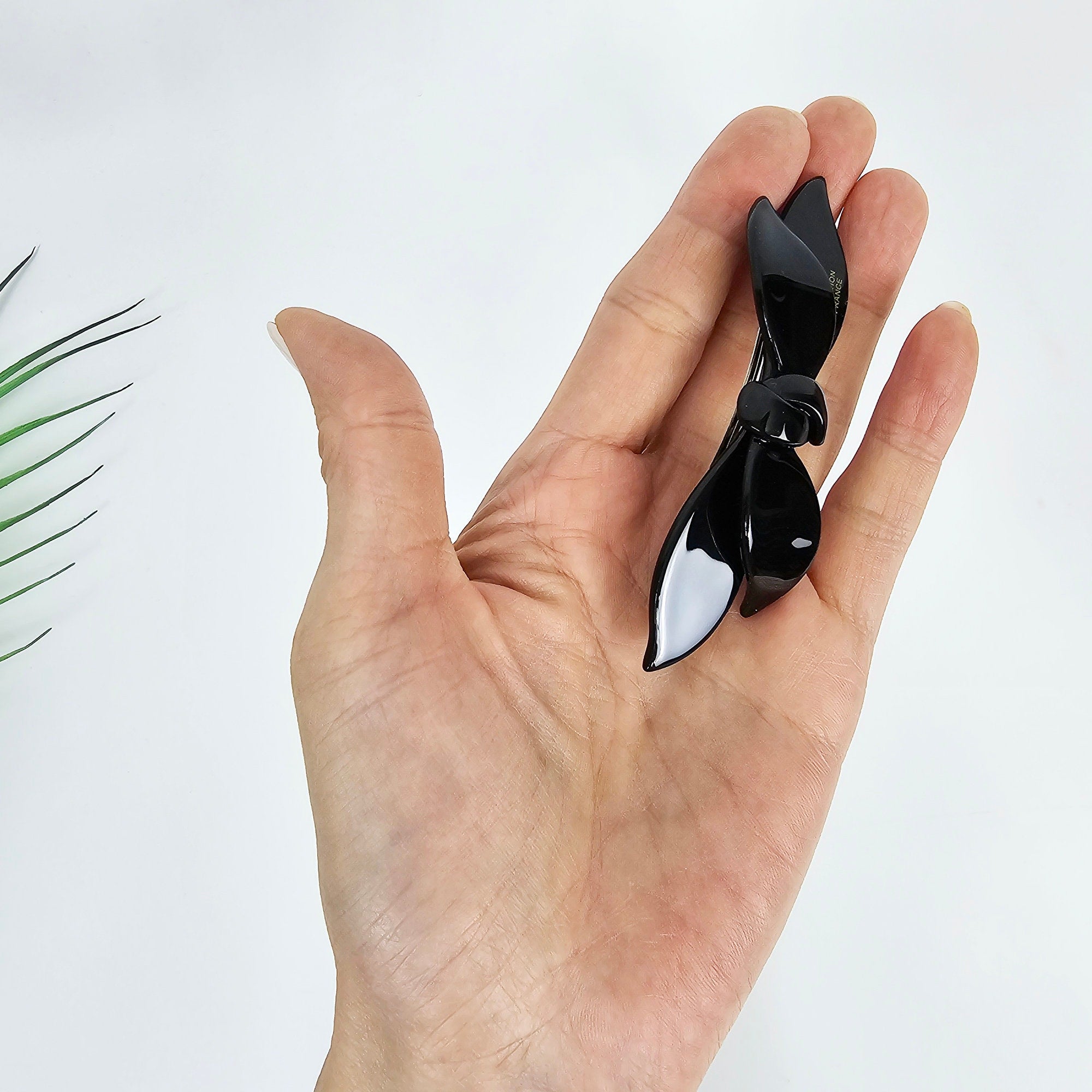 Pure Color Double Wave Ribbon Side Hair Bobby Pin (3.7 Inch) / Tortoise Shell French Hair Pin / Automatic Hair Clip