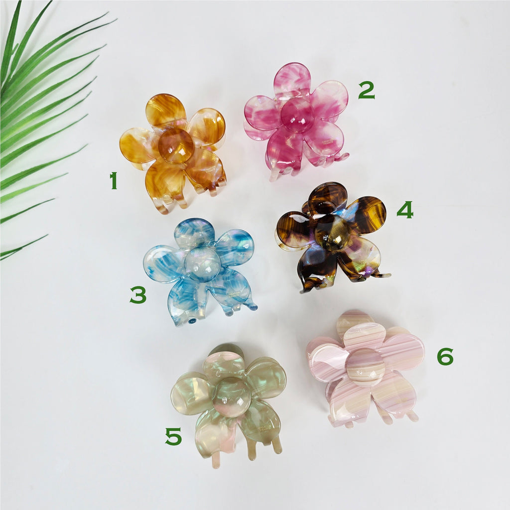Big Flower Updo Hair Claw Clip (2.8 Inch) / Tortoise Shell French Hair Claw / Hair Barrette for Woman