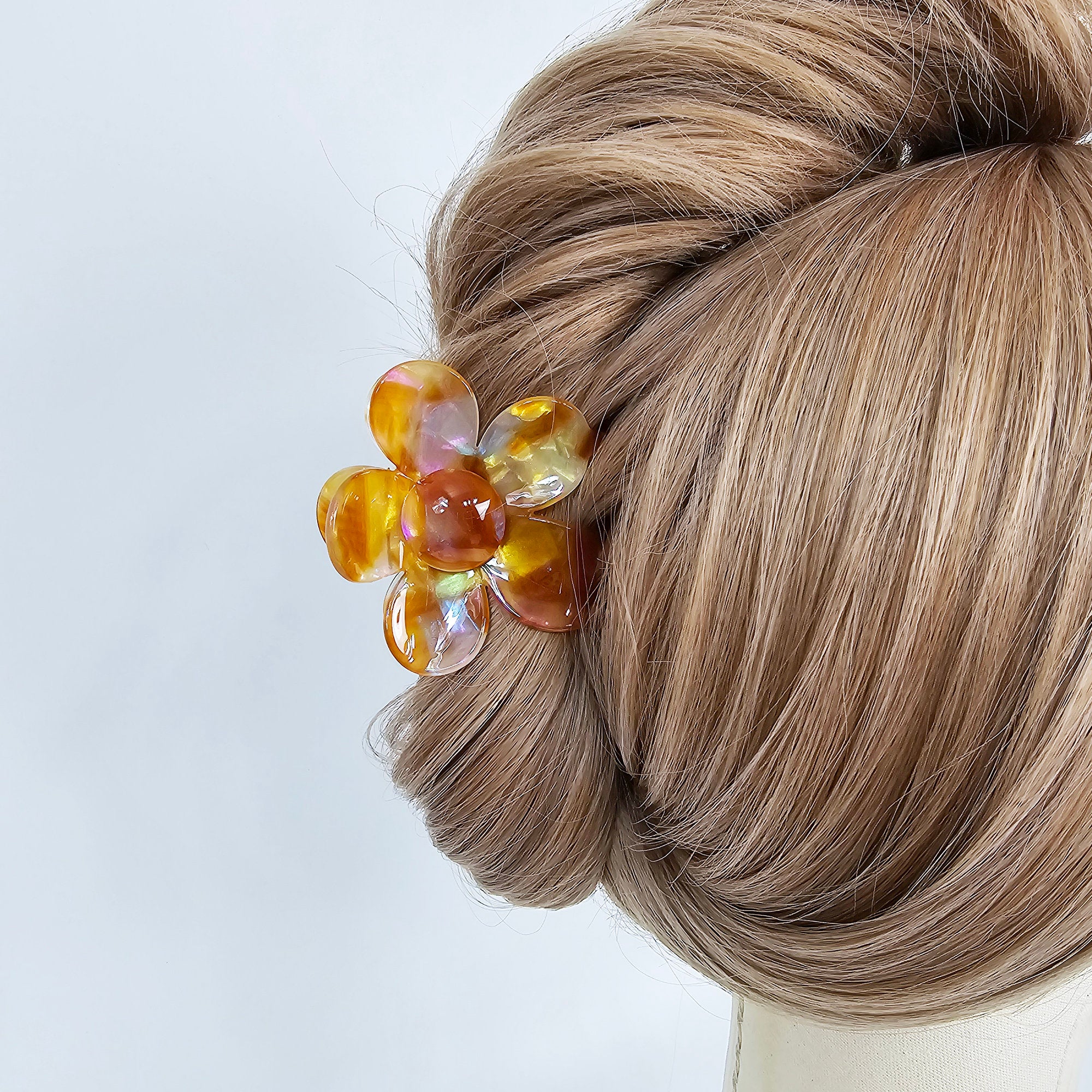 Big Flower Updo Hair Claw Clip (2.8 Inch) / Tortoise Shell French Hair Claw / Hair Barrette for Woman
