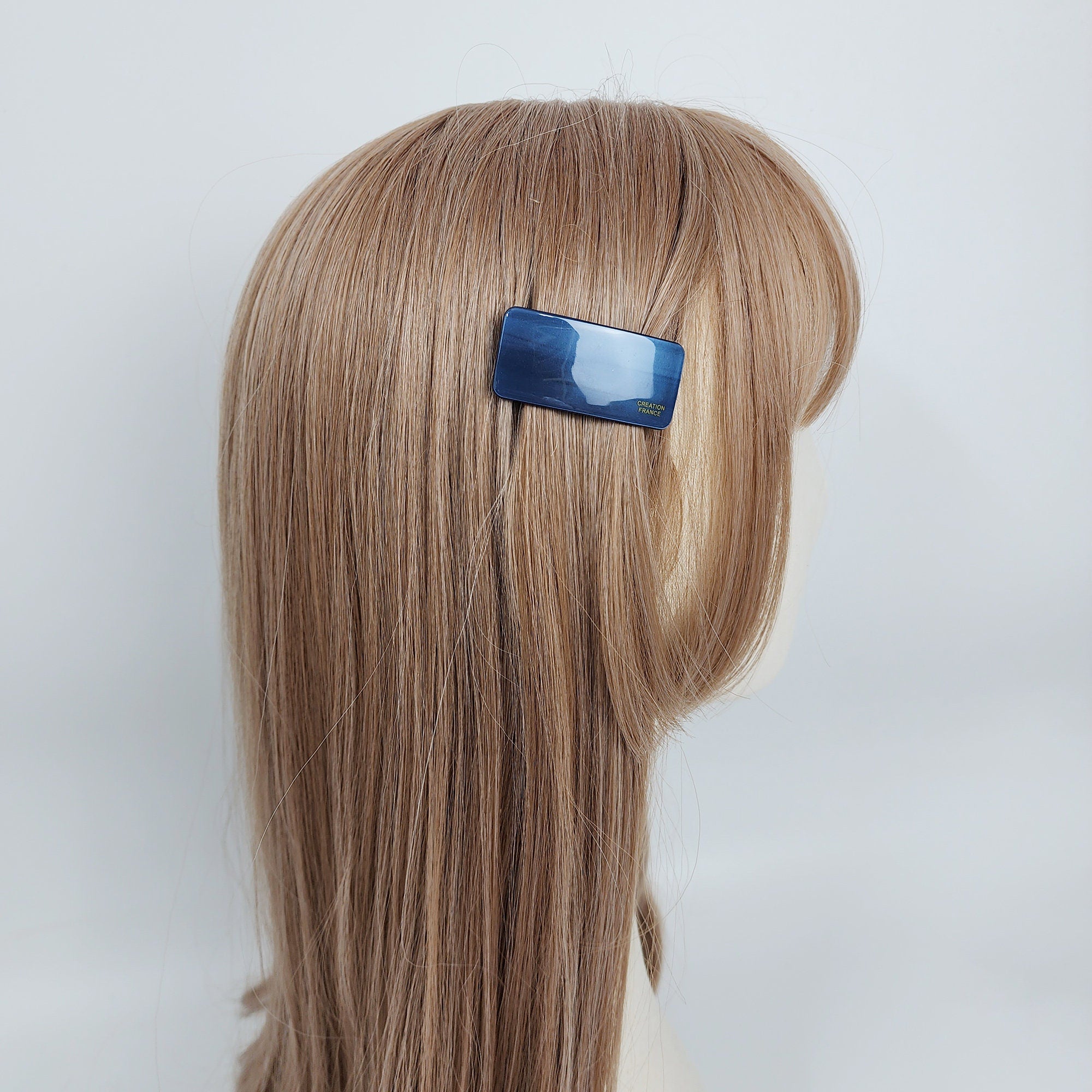 Fashionable Leopard Pure Dela Ultra Mini Rectangular Hair Barrette (2.0 Inch) / Cute French Hair Pin / Automatic Hair Clip