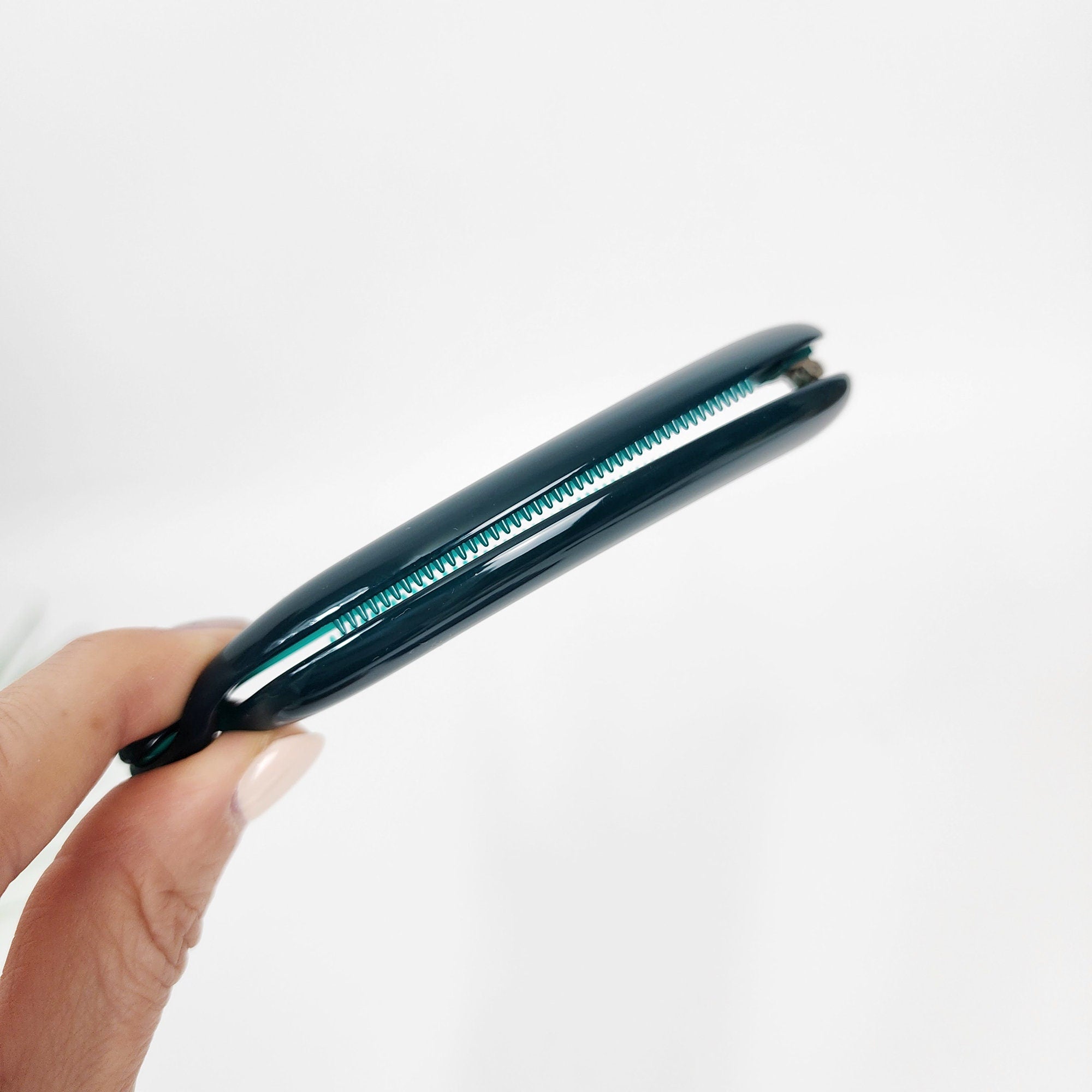 Luxurious Round Banana Clip (4.3 Inch) / Tortoise Marble Hair Comb Barrette / Clincher Comb Hair Accessory / French Hair Pin