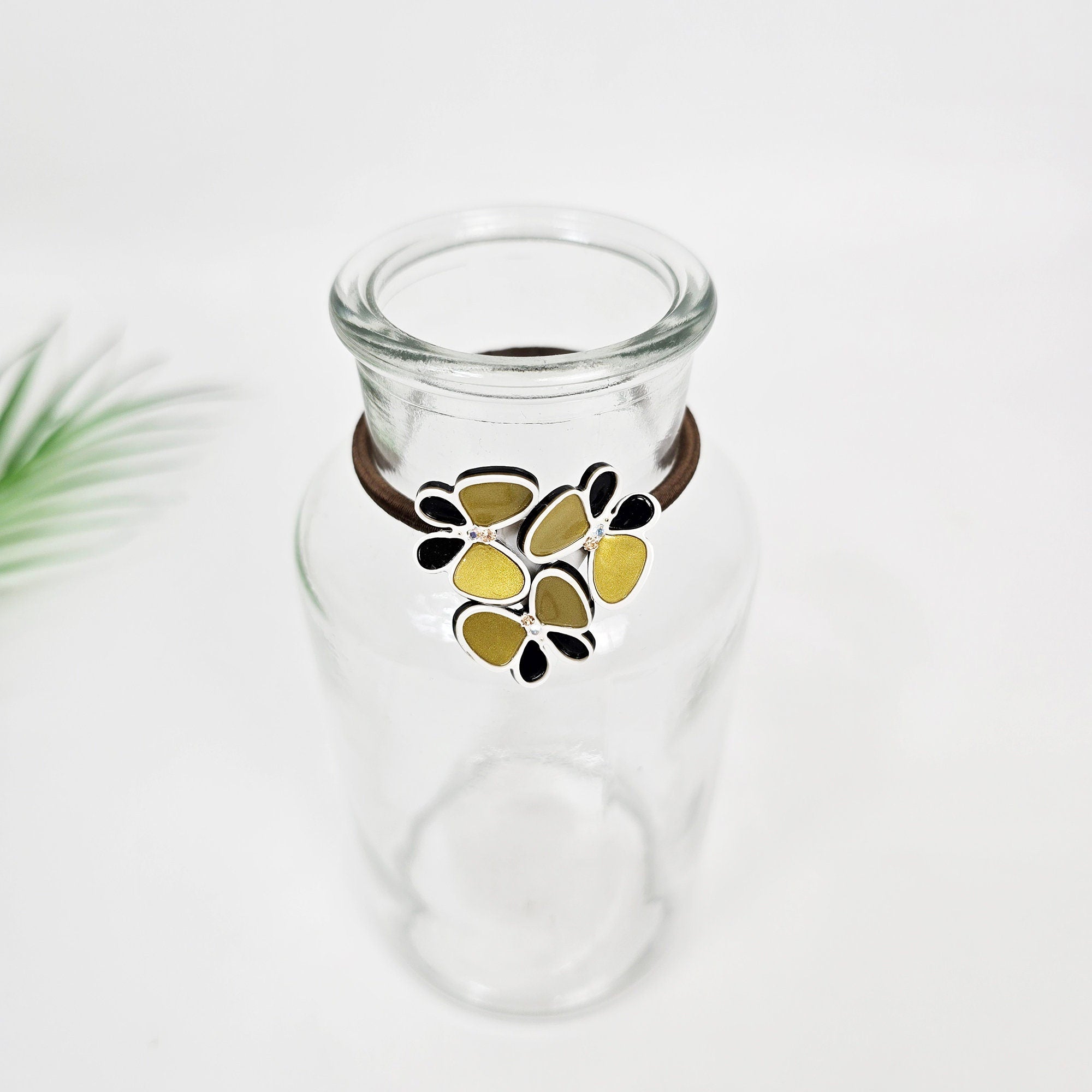 Butterfly Friends Ponytail Hair Tie (1.4 Inch) / Simple Cute Ponytail Holder / Hair Accessory for Woman / French Hair Tie