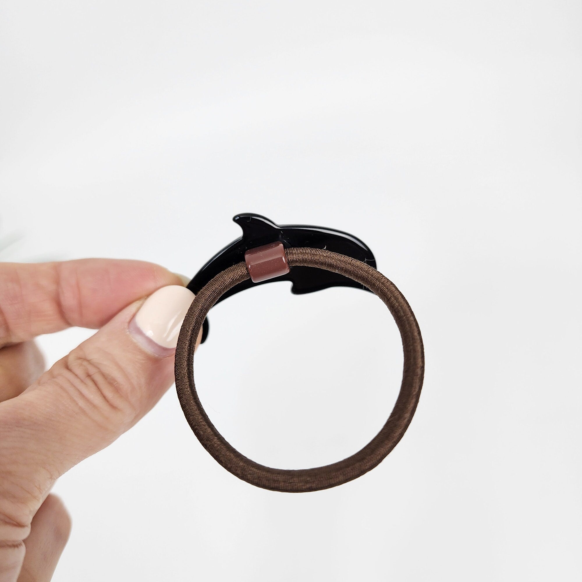 Flying Dolphin Ponytail Elastic Hair Tie (2.2 Inch) / Simple Cute Ponytail Holder / Hair Accessory for Woman / French Hair Tie