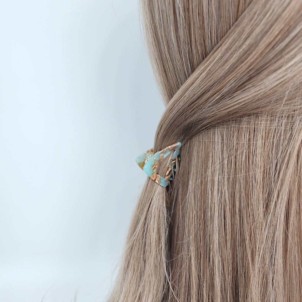 Pure Triangle Fashion Small Point Hair Clip (1.6 Inch) / Cute Tortoise Shell French Hair Pin / Small Hair Clips