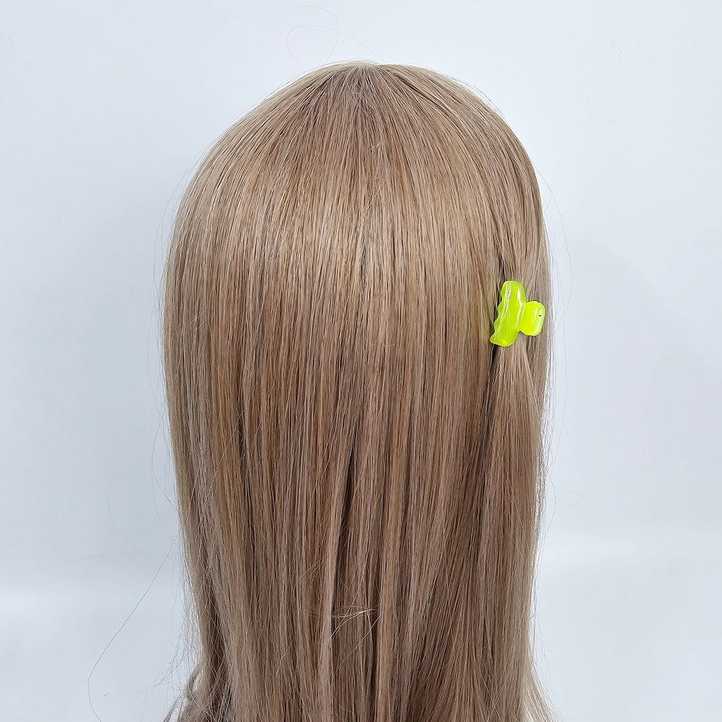 Luxurious Ultra Mini Round Square Point Hair Claw Clip (1.0 Inch) / Cute Tortoise Shell French Hair Pin / Small Hair Clips