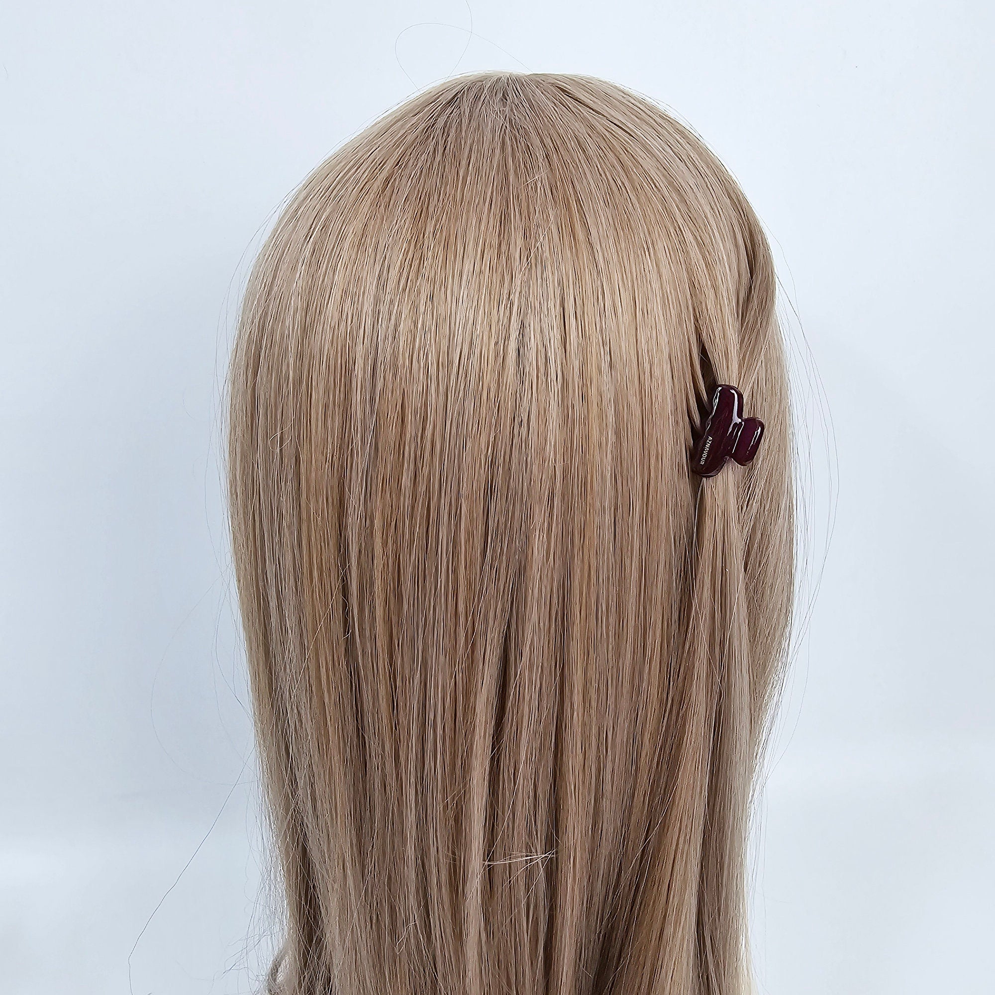 Luxurious Ultra Mini Round Square Point Hair Claw Clip (1.0 Inch) / Cute Tortoise Shell French Hair Pin / Small Hair Clips