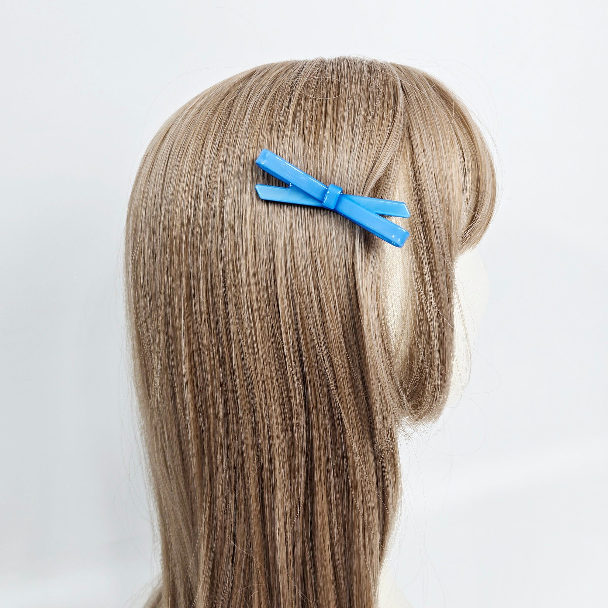 Luxurious Simple Ribbon Side Clip Hair Claw Clip (2.9 Inch) / Vivid Color French Pin / Alligator Hair Clip for Woman