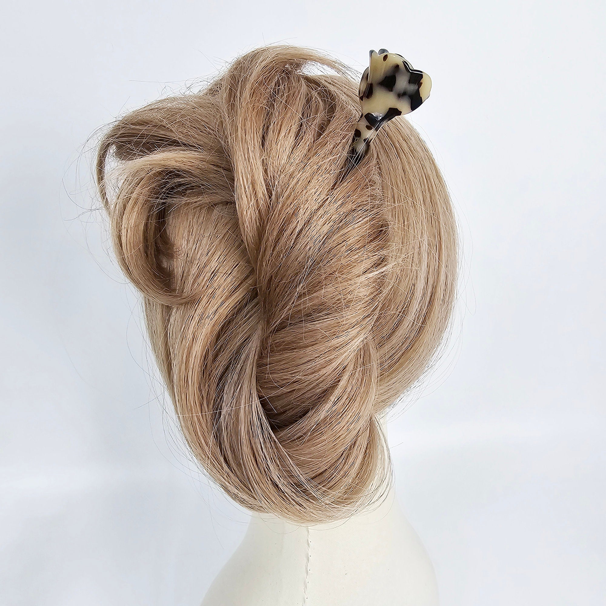 Blooming Rose Updo Hair Stick (6.5 Inch) / Vintage French Hair Pin / Hair Fork for Thick Hair