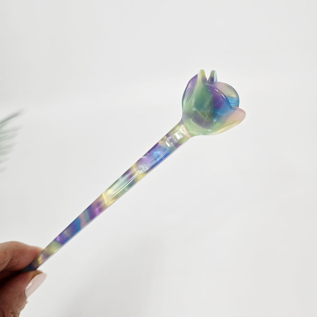 Blooming Rose Updo Hair Stick (6.5 Inch) / Vintage French Hair Pin / Hair Fork for Thick Hair