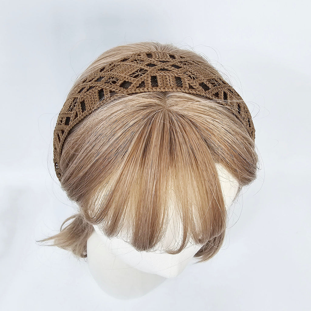 Handmade Knitted Embroidery Lace Fabric Wide Headband (1.8 Inch) / Hair Accessories for Woman