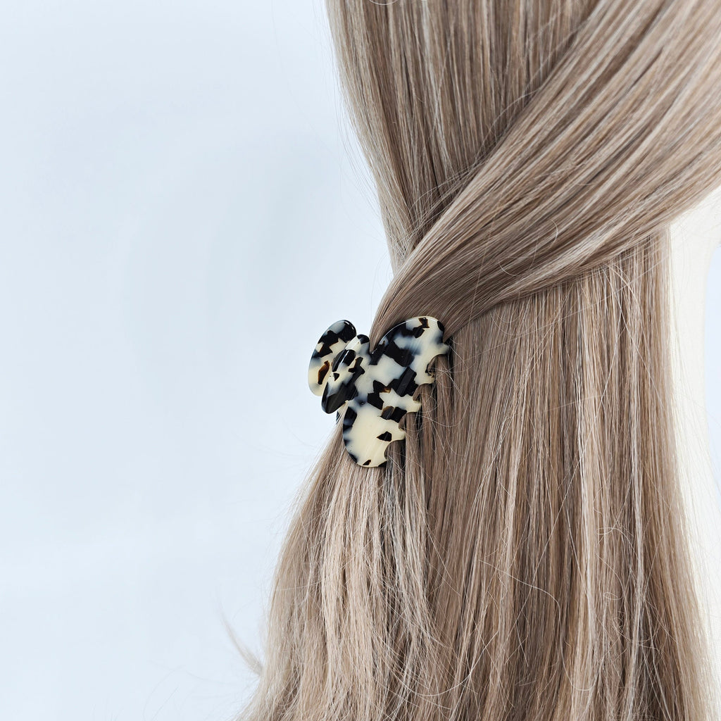 Luxurious Simple Half Moon Half-Tie Hair Claw Clip (2.4 Inch) / Tortoise Shell French Hair Claw / Hair Barrette for Woman