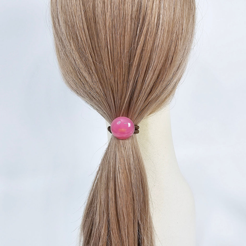 Semi-Circle Round Ponytail Hair Tie (1.0 Inch) / Simple Cute Ponytail Holder / Hair Accessory for Woman / French Hair Tie