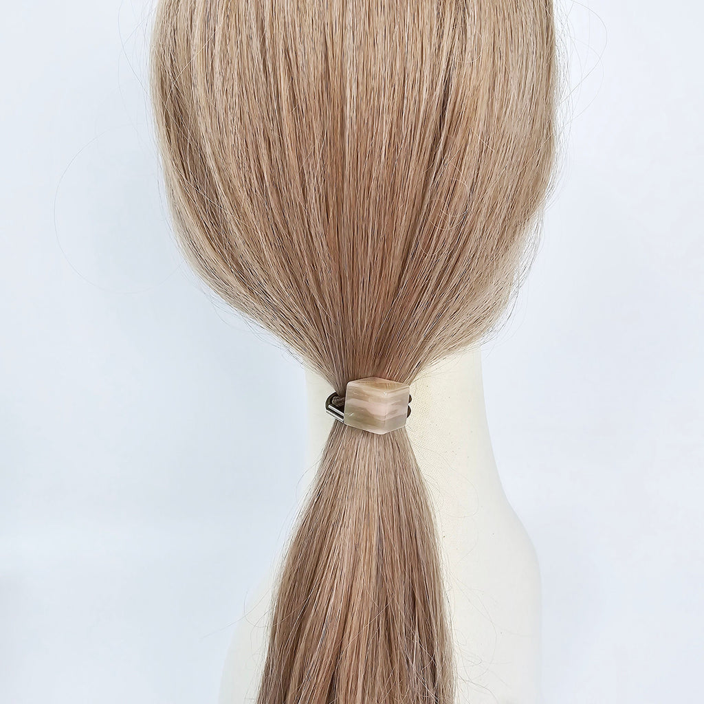 New Color Simple Cube Square Ponytail Hair Tie (0.7 Inch) / Simple Cute Ponytail Holder / Hair Accessory for Woman / French Hair Tie