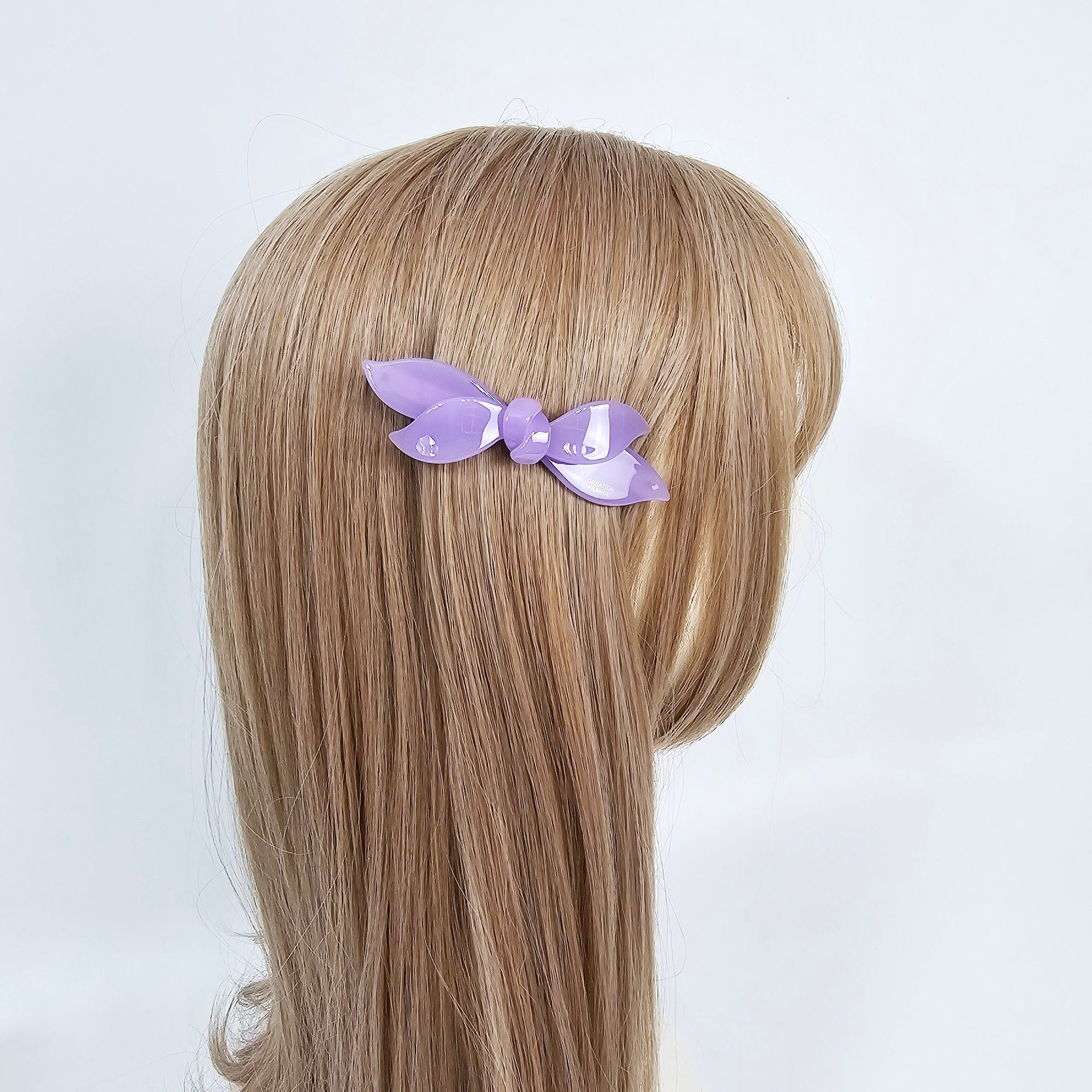 Pure Color Double Wave Ribbon Side Hair Bobby Pin (3.7 Inch) / Tortoise Shell French Hair Pin / Automatic Hair Clip