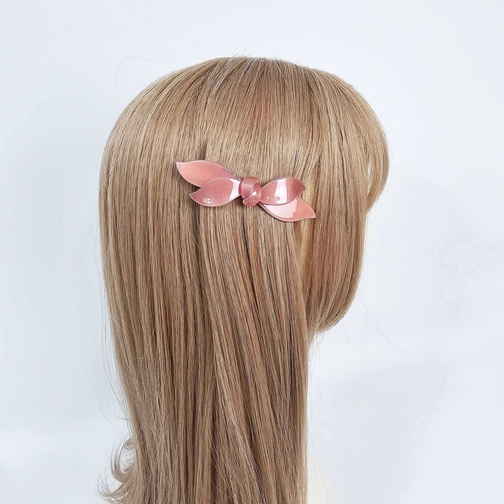 Pure Color Double Wave Ribbon Side Hair Bobby Pin (3.7 Inch) / Tortoise Shell French Hair Pin / Automatic Hair Clip
