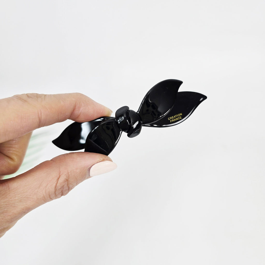 Pure Color Double Wave Ribbon Side Hair Bobby Pin (3.7 Inch) / Tortoise Shell French Hair Pin / Automatic Hair Clip