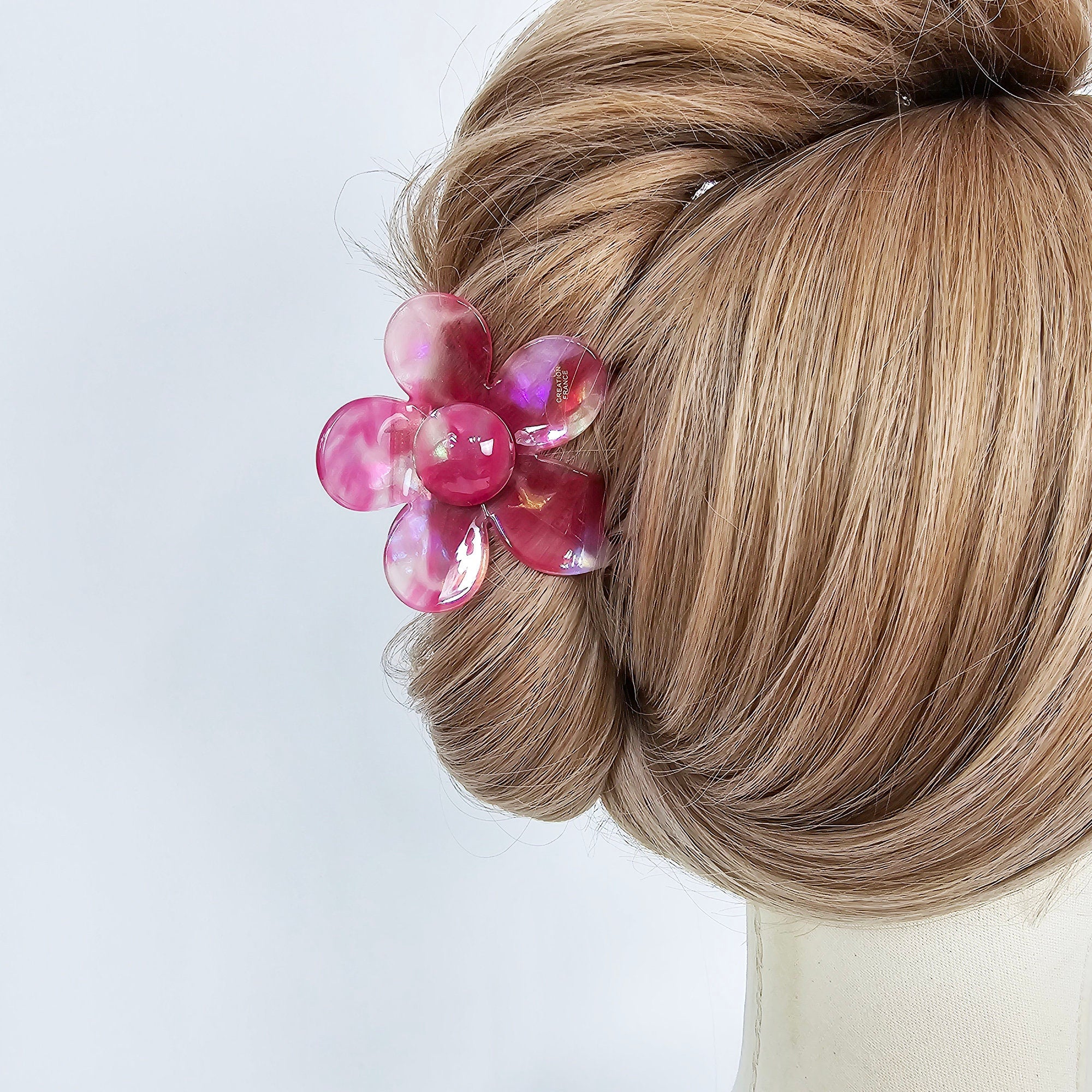 Big Flower Updo Hair Claw Clip (2.8 Inch) / Tortoise Shell French Hair Claw / Hair Barrette for Woman