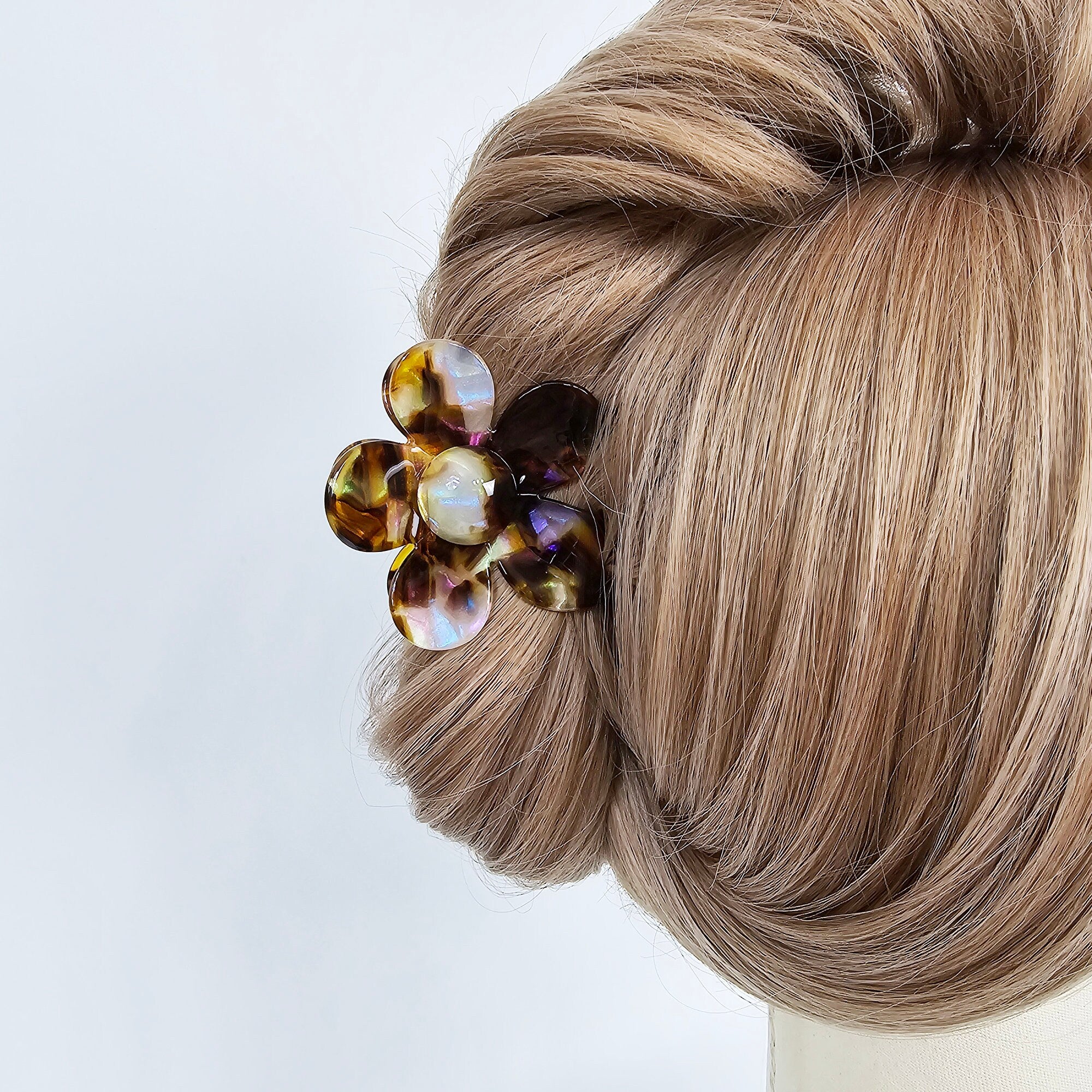 Big Flower Updo Hair Claw Clip (2.8 Inch) / Tortoise Shell French Hair Claw / Hair Barrette for Woman