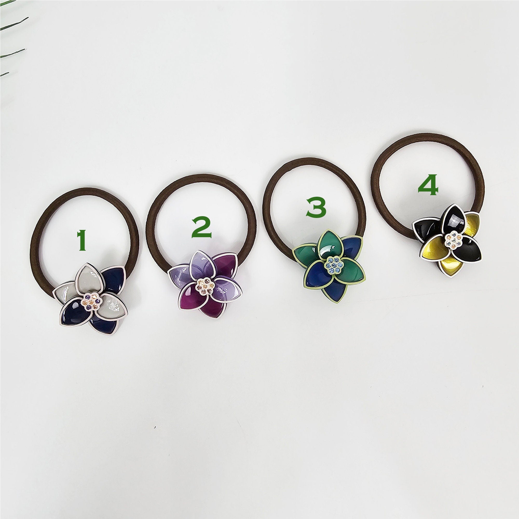 Lotus Pattern Ponytail Hair Tie (1.3 Inch) / Simple Cute Ponytail Holder / Hair Accessory for Woman / French Hair Tie