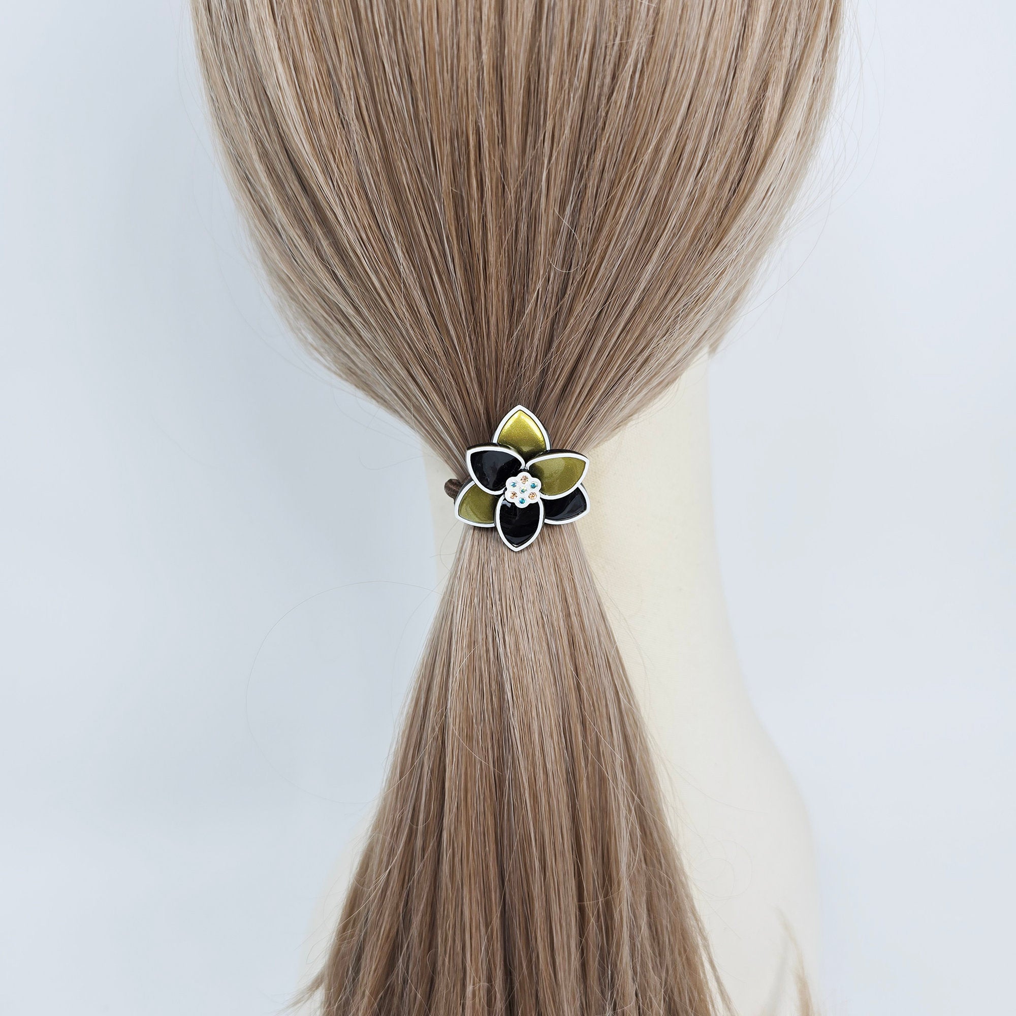 Lotus Pattern Ponytail Hair Tie (1.3 Inch) / Simple Cute Ponytail Holder / Hair Accessory for Woman / French Hair Tie