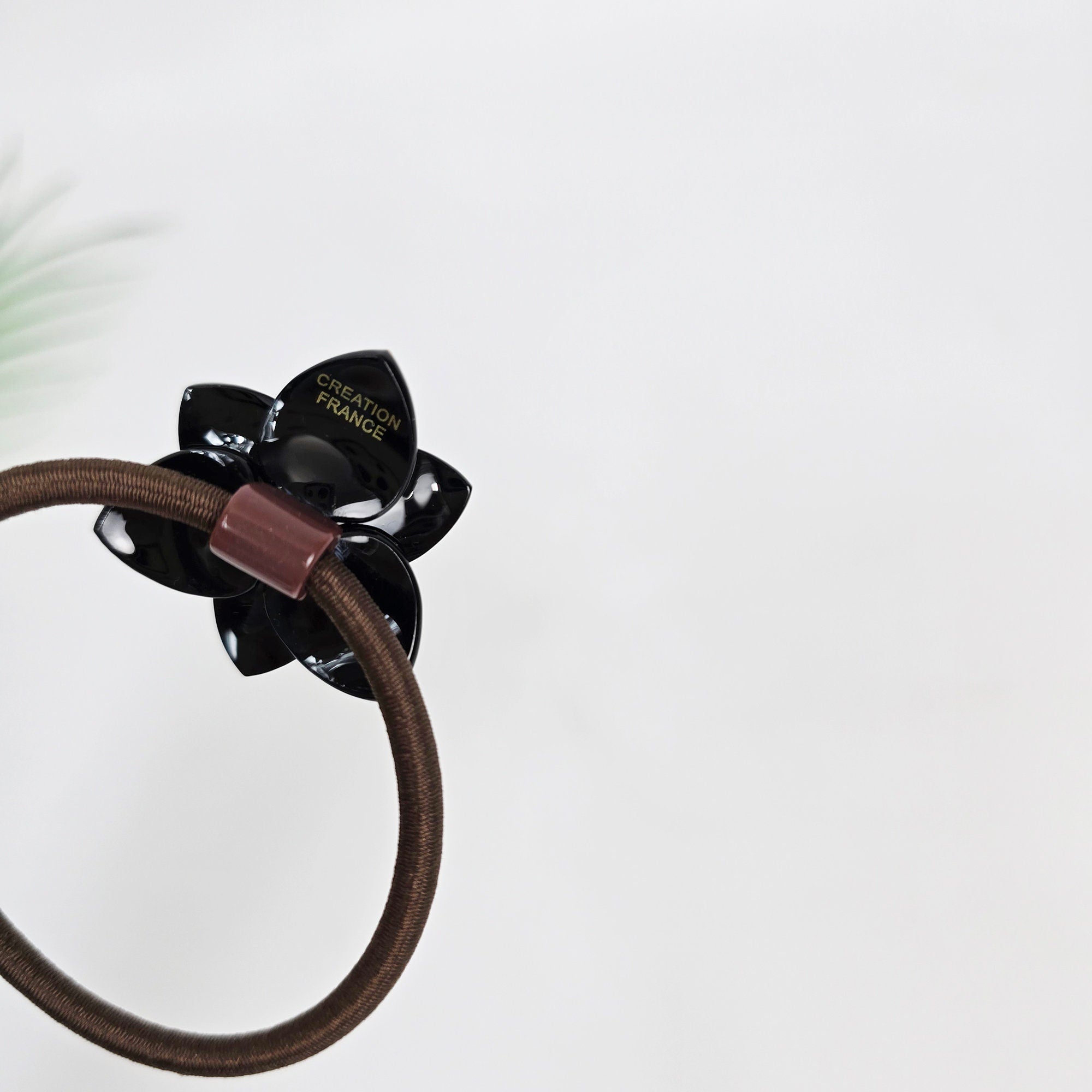 Lotus Pattern Ponytail Hair Tie (1.3 Inch) / Simple Cute Ponytail Holder / Hair Accessory for Woman / French Hair Tie