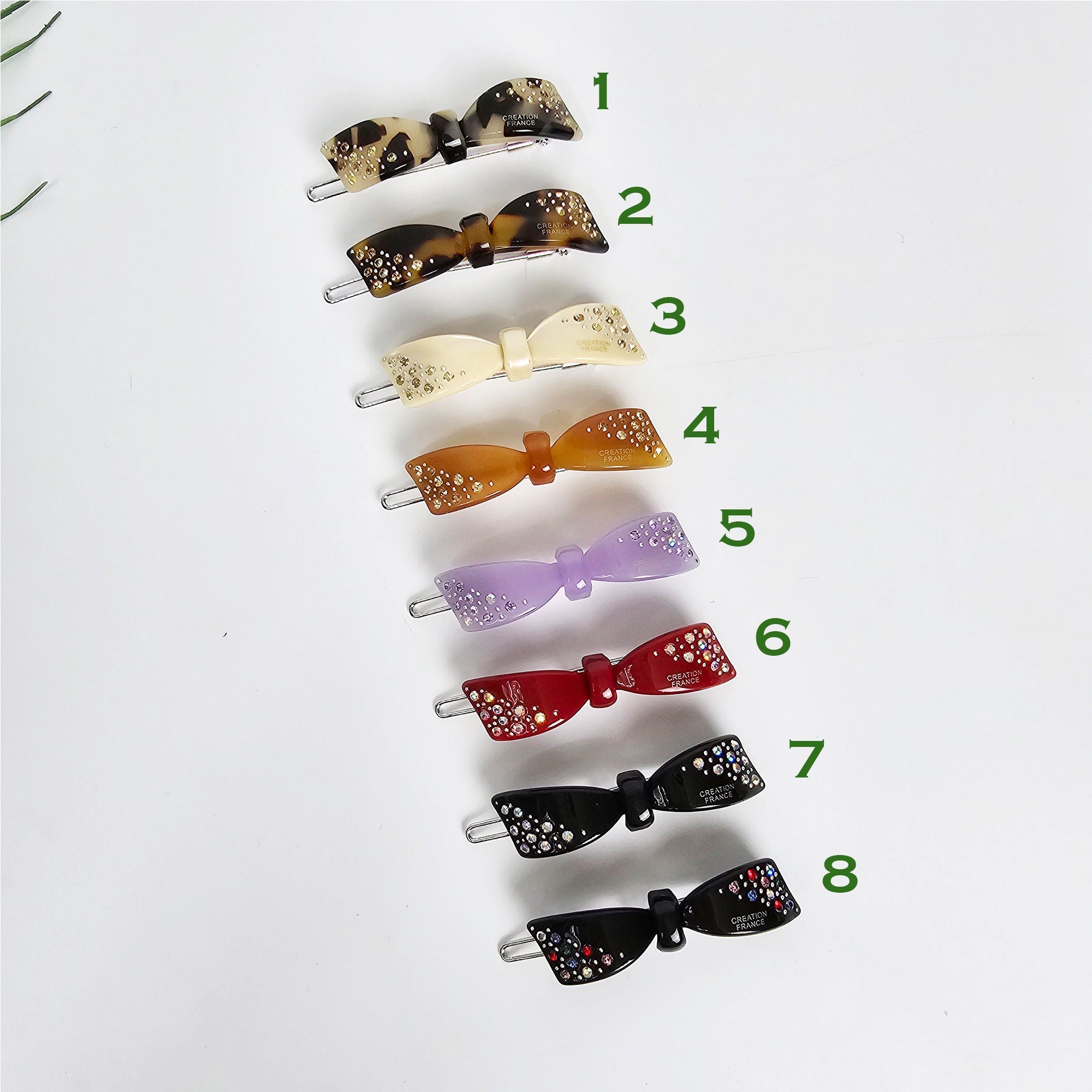 Cubic Diagonal Mini Ribbon Bobby Pin (2.2 Inch) / Tortoise Marble French Hair Pin Clip / Hair Accessory for Woman / Bow Barrette