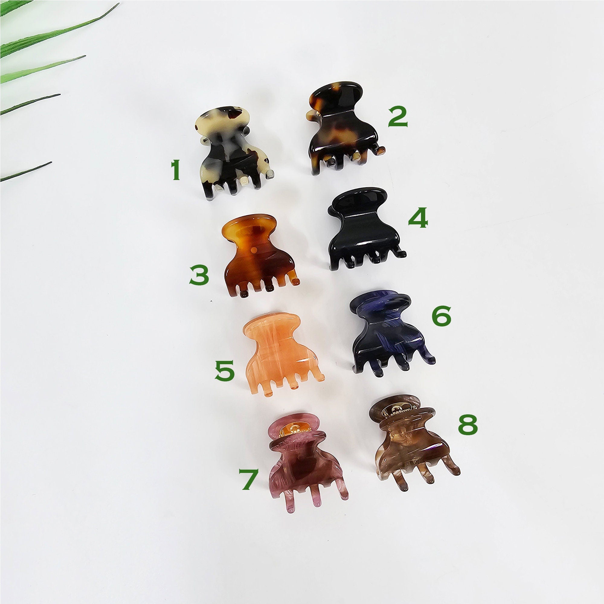 Luxurious Sally Point Hair Claw Clip (1.2 Inch) / Cute Tortoise Shell French Hair Pin / Small Hair Clips