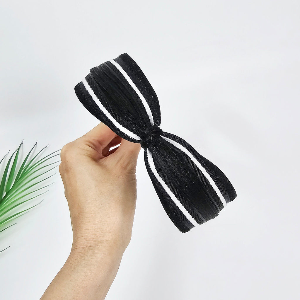 Black Grace Knot Wide Headband (1.6 Inch) / Simple Hair Turban / Hair Bandana for Woman