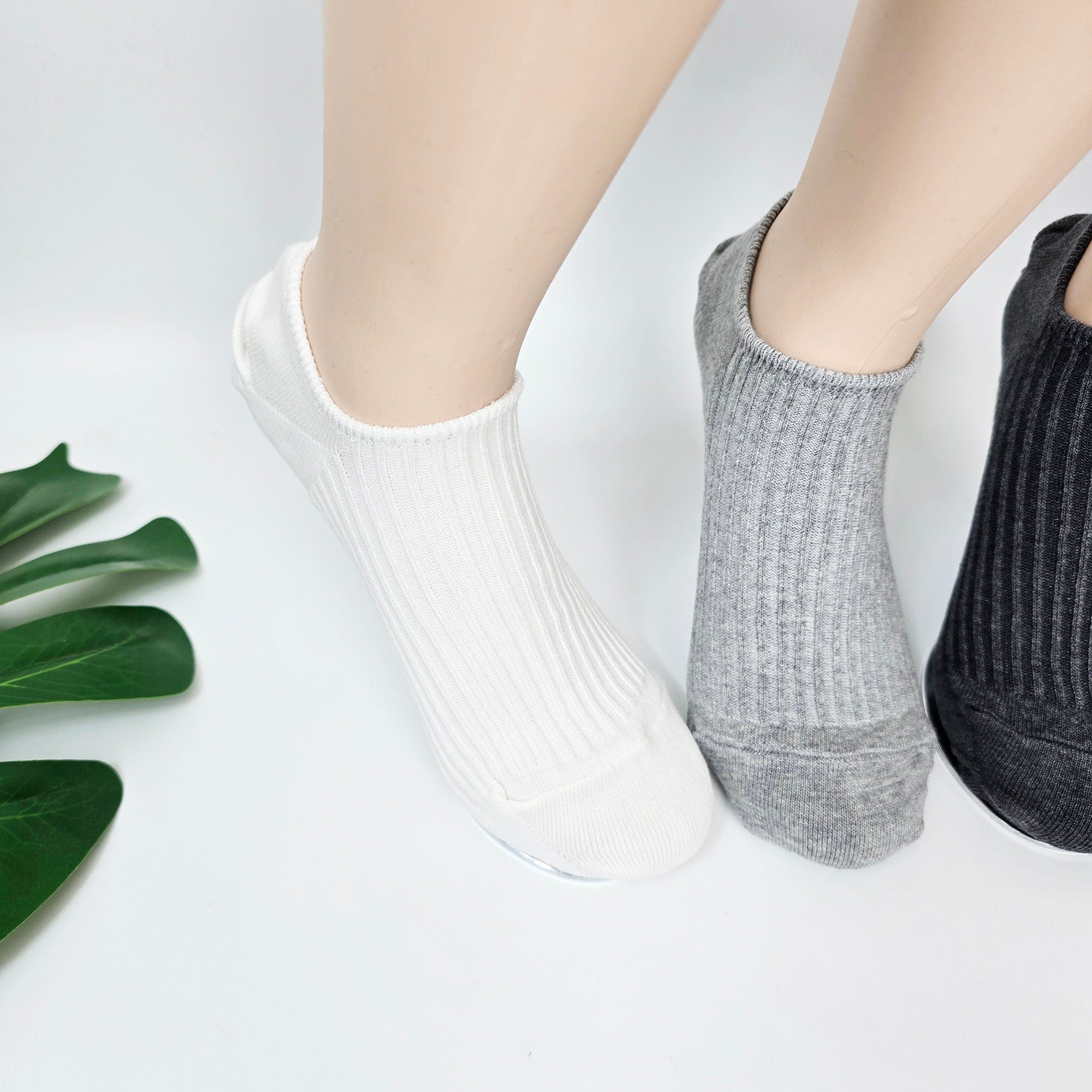 Mens No Show Socks | Cotton Non Slip Grip | Korean Socks | Minimalist Gift for Him